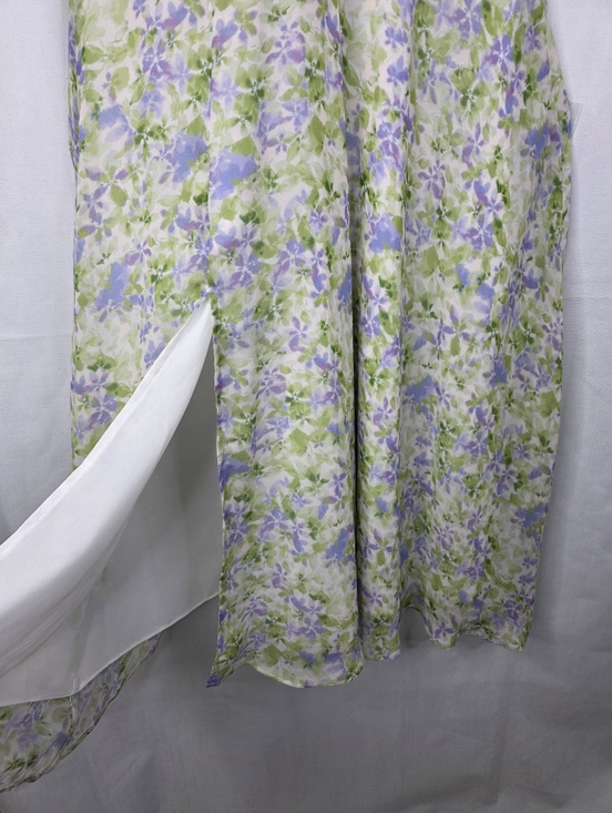 ASTR The Label V-Neck Pleated Floral Midi Wedding Dress Green lavender Size M - Picture 6 of 11